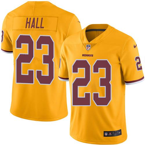 Nike Redskins #23 DeAngelo Hall Gold Men's Stitched NFL Limited Rush Jersey - Click Image to Close